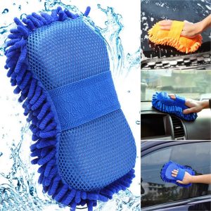 2 In 1 Car Washing Gloves Car Cleaning Sponge Coral Shaped Superfine Fiber Chenille Car Washing Sponge