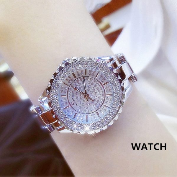 Women Watches 2019 Luxury Brand Diamond Quartz Ladies Rose Gold Watch Stainless Steel Clock Dress Watch women relogio feminino - Image 2