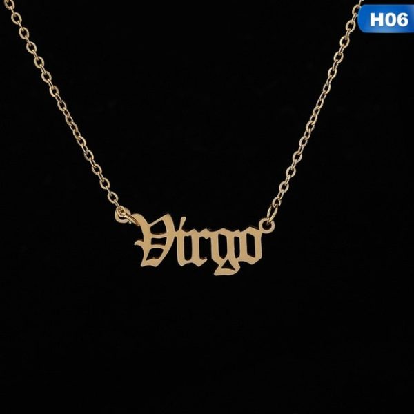 12 Zodiac Letter Constellations Pendants Necklace For Women Men Virgo Libra Scorpio Sagittarius Capricorn Aquarius Birthday Gift - Image 12