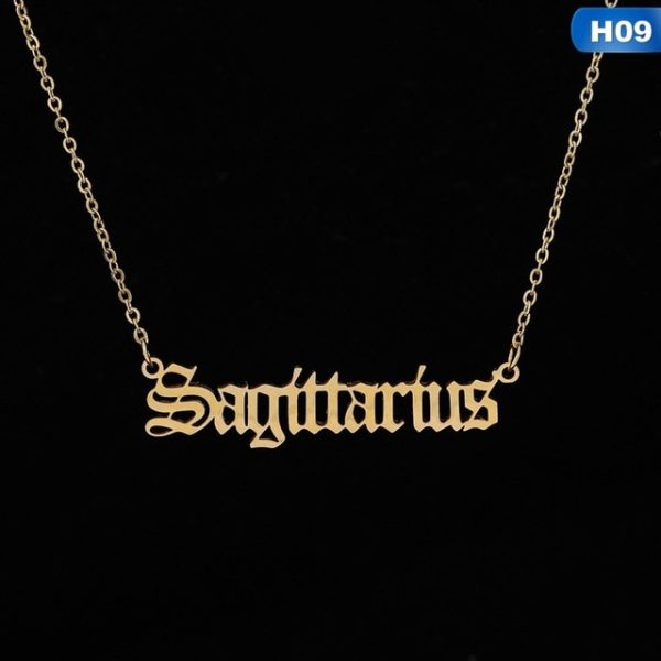 12 Zodiac Letter Constellations Pendants Necklace For Women Men Virgo Libra Scorpio Sagittarius Capricorn Aquarius Birthday Gift - Image 15