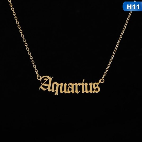 12 Zodiac Letter Constellations Pendants Necklace For Women Men Virgo Libra Scorpio Sagittarius Capricorn Aquarius Birthday Gift - Image 17