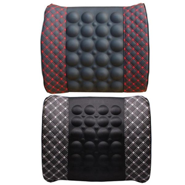 Car Lumbar Support Pillow 12V Electric Massage Auto Seat Back Relaxation Office Chair Waist Lumbar Support Cotton Cushion Pillow - Image 2