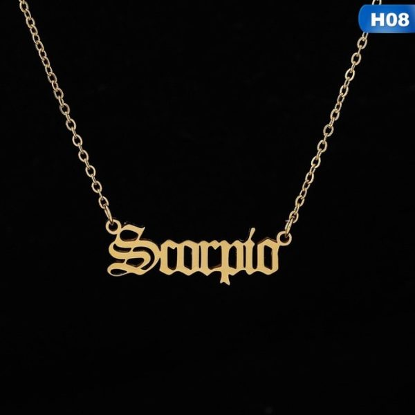 12 Zodiac Letter Constellations Pendants Necklace For Women Men Virgo Libra Scorpio Sagittarius Capricorn Aquarius Birthday Gift - Image 14