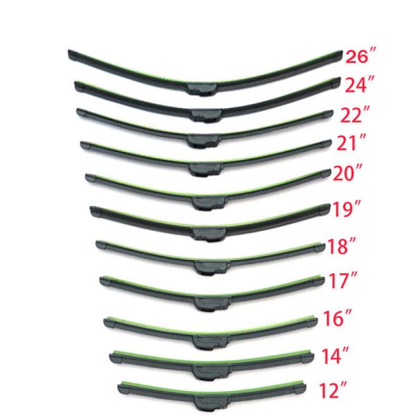 Universal U-type Soft Frameless Bracketless Rubber Car Windshield Wiper Blade 12 14'' 16'' 18'' 19'' 20'' 21'' 22'' 24'' 26''