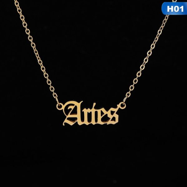 12 Zodiac Letter Constellations Pendants Necklace For Women Men Virgo Libra Scorpio Sagittarius Capricorn Aquarius Birthday Gift - Image 6