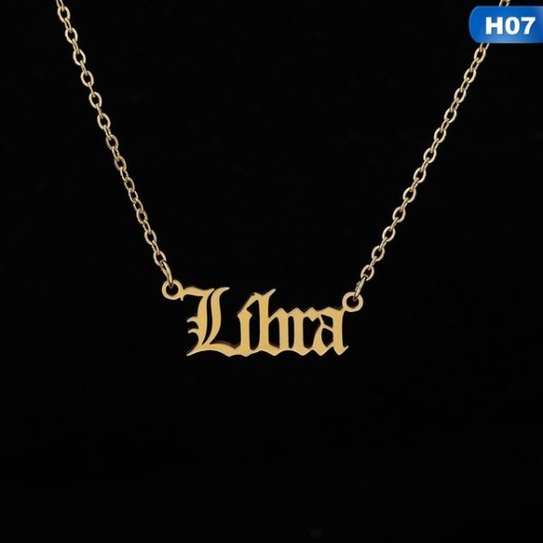 12 Zodiac Letter Constellations Pendants Necklace For Women Men Virgo Libra Scorpio Sagittarius Capricorn Aquarius Birthday Gift - Image 13