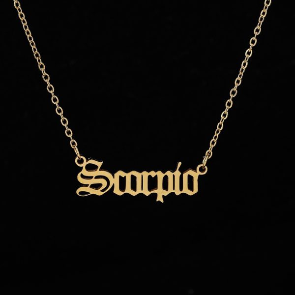 12 Zodiac Letter Constellations Pendants Necklace For Women Men Virgo Libra Scorpio Sagittarius Capricorn Aquarius Birthday Gift - Image 4