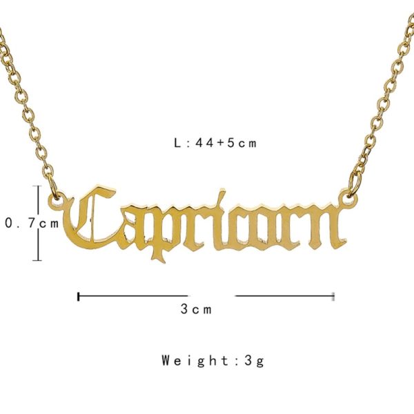12 Zodiac Letter Constellations Pendants Necklace For Women Men Virgo Libra Scorpio Sagittarius Capricorn Aquarius Birthday Gift - Image 5
