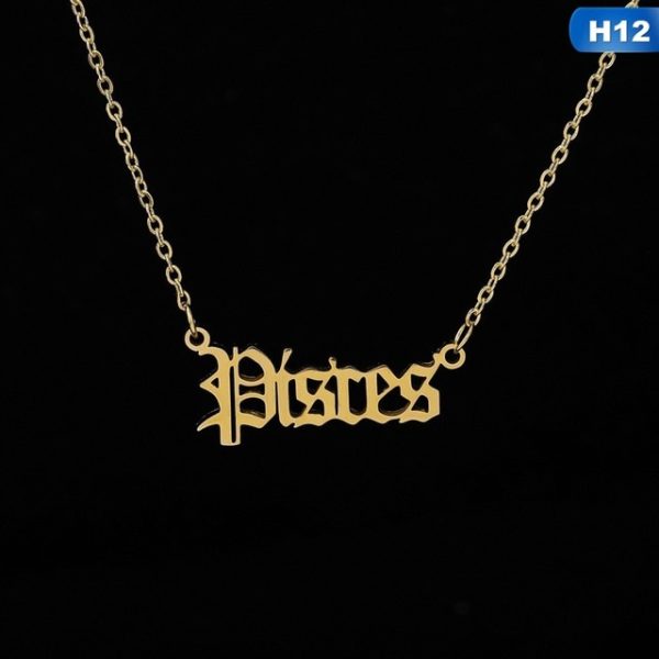 12 Zodiac Letter Constellations Pendants Necklace For Women Men Virgo Libra Scorpio Sagittarius Capricorn Aquarius Birthday Gift - Image 18