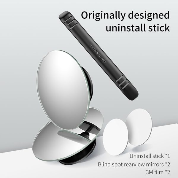 Baseus 2Pcs Car Holder HD Rear View Convex Mirror Auto Rearview Mirror 360 Degree Wide Angle Vehicle Blind Spot Rimless Mirrors - Image 6