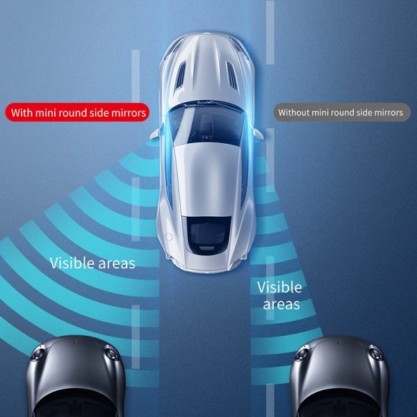Baseus 2Pcs Car Holder HD Rear View Convex Mirror Auto Rearview Mirror 360 Degree Wide Angle Vehicle Blind Spot Rimless Mirrors - Image 5