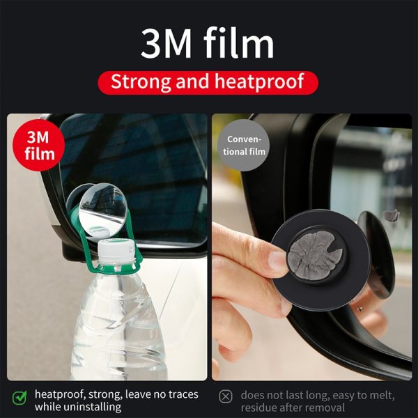 Baseus 2Pcs Car Holder HD Rear View Convex Mirror Auto Rearview Mirror 360 Degree Wide Angle Vehicle Blind Spot Rimless Mirrors - Image 4