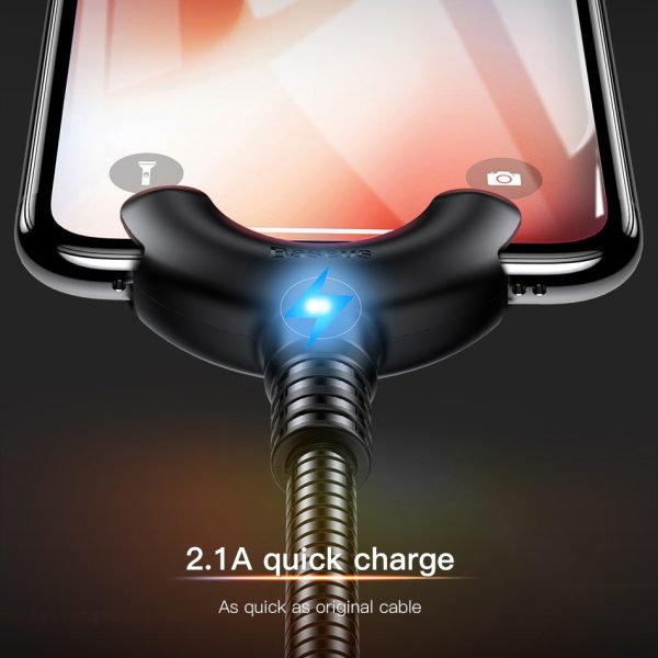 Baseus USB Cable For iPhone XS Max XR X 8 7 6 6s 5 5s se 360 Degrees Car Phone Holder Stand Cable Clip Winder USB Charging Cable - Image 2