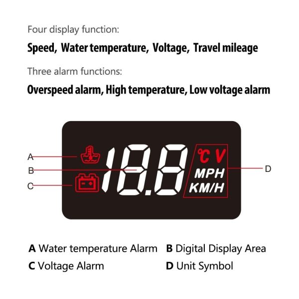 GEYIREN A100 Car HUD Head Up Display OBD2 II EUOBD Overspeed Warning System Projector Windshield Auto Electronic Voltage Alarm - Image 3