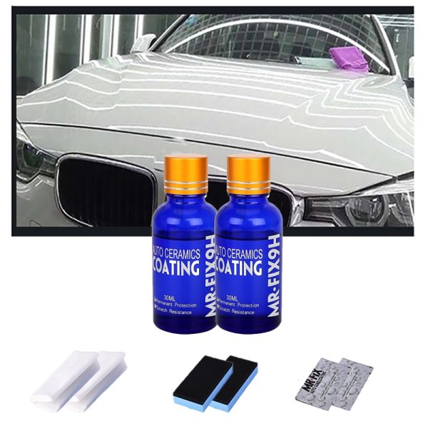 2PCS 9H Car Liquid Ceramic Coat Super Hydrophobic Glass Coating Set Polysiloxane and Nano materials Car Polish - Image 6