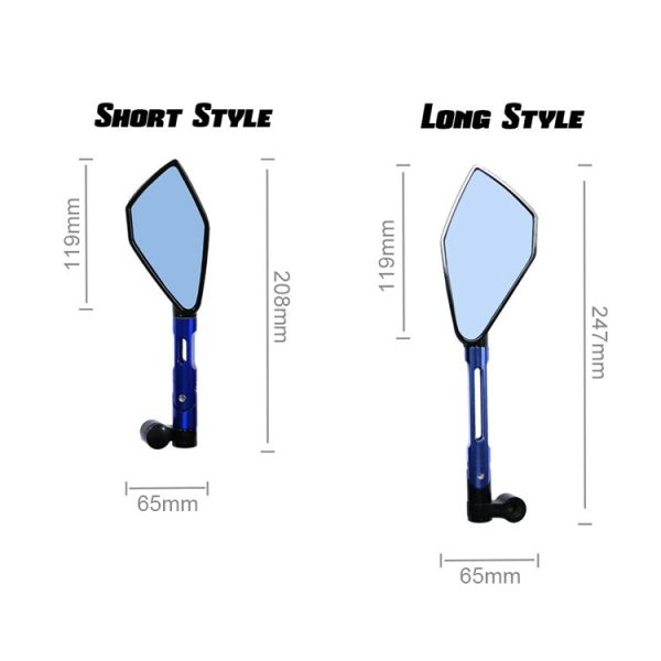 Universal CNC Aluminum Motorcycle Handlebar Rear View Mirrors Blue Anti-glare Mirror for Honda Yamaha Suzuki Scooter ktm - Image 6