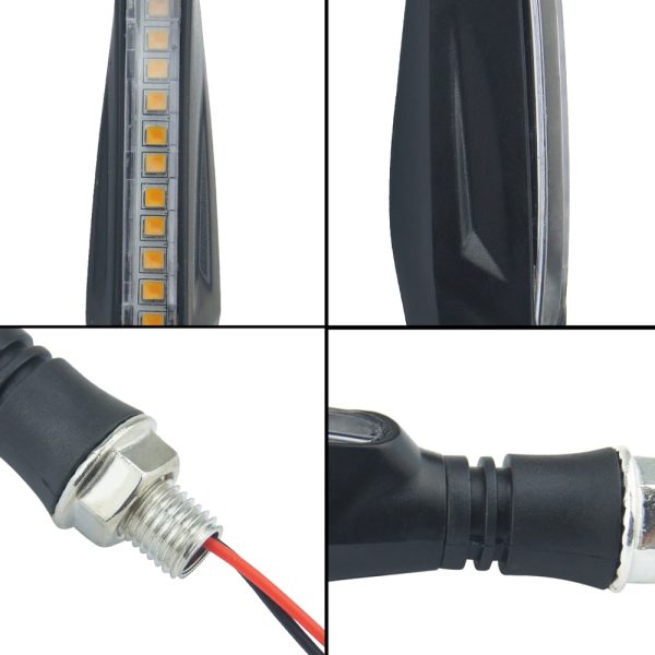 2PCS LED Motorcycle Turn Signals Light 12 SMD Tail Flasher Flowing Water Blinker IP68 Bendable Motorcycle Flashing Lights - Image 3