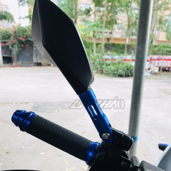 Universal CNC Aluminum Motorcycle Handlebar Rear View Mirrors Blue Anti-glare Mirror for Honda Yamaha Suzuki Scooter ktm - Image 4